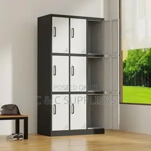 9-Door Gray Metallic File Locker