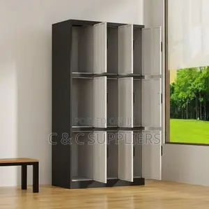 9-Door Gray Metallic File Locker