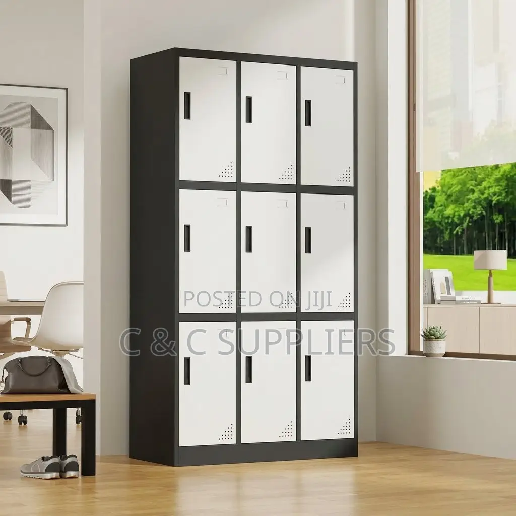 9-Door Gray Metallic File Locker