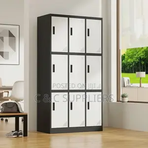 9-Door Gray Metallic File Locker