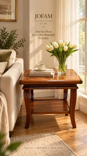 Mahogany Center Table / Side Table — With Storage