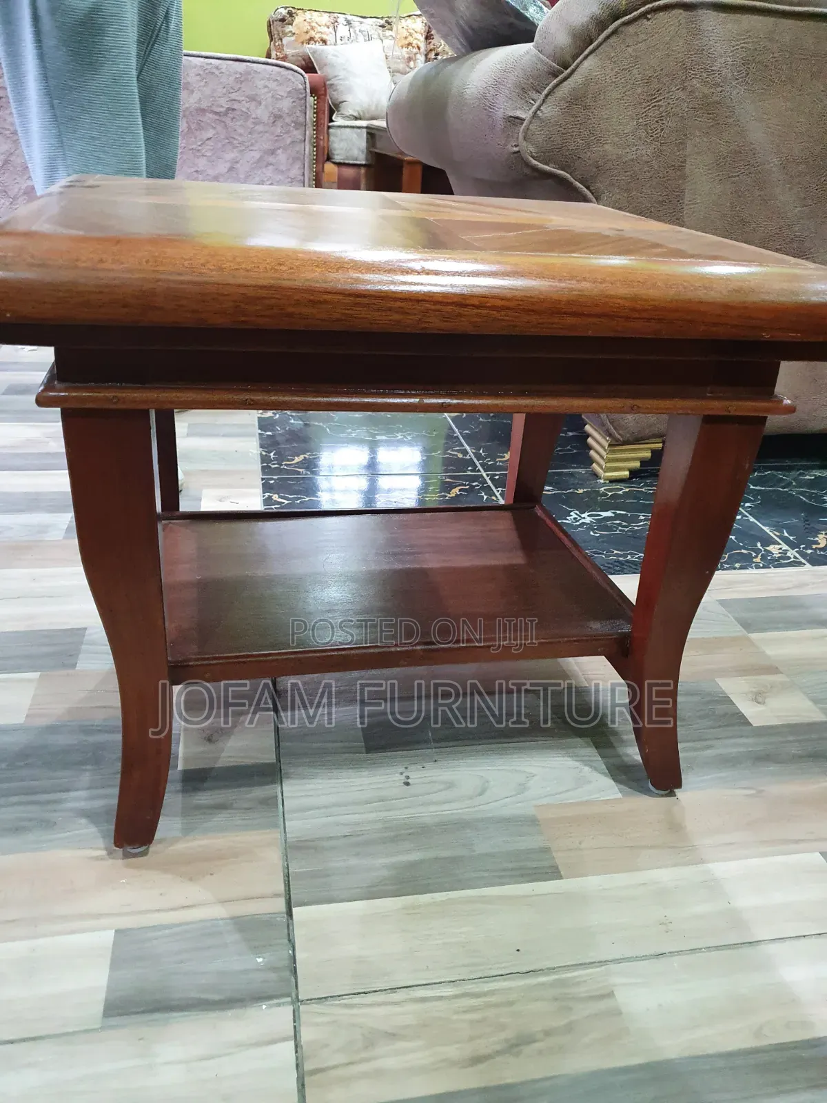 Mahogany Center Table / Side Table — With Storage