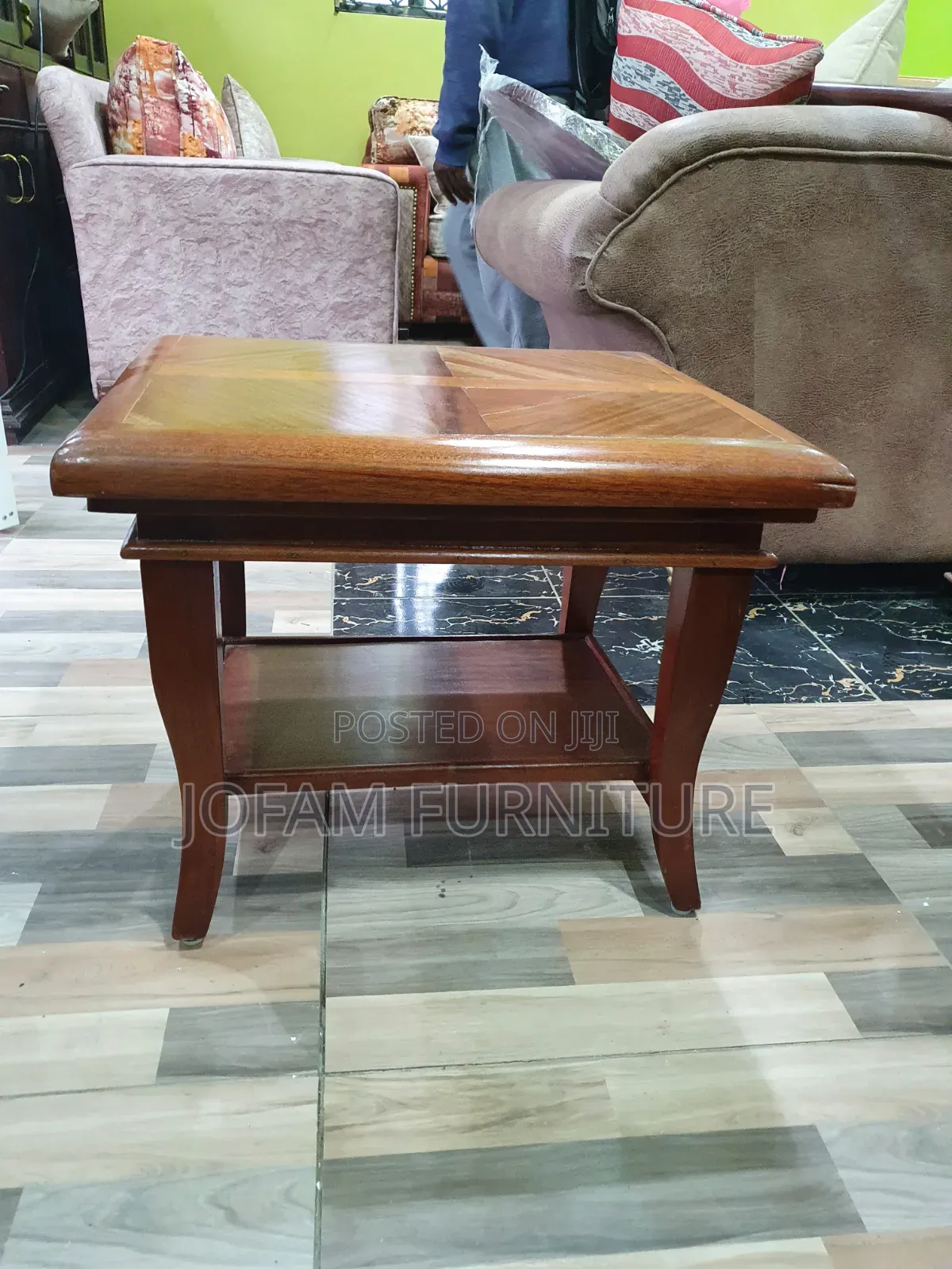 Mahogany Center Table / Side Table — With Storage