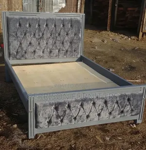 Modern 5x6 Grey Mocket Bed Frame