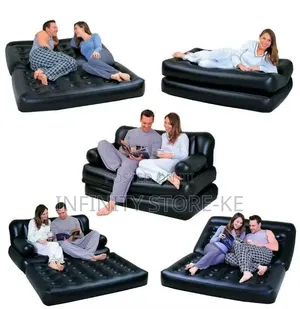 Inflatable Two-Seater Sofa That Converts Into a Bed With Free Pump