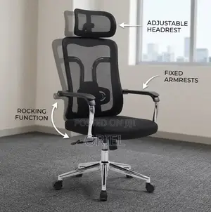 Office Chair : Padded Mesh High Back Chair