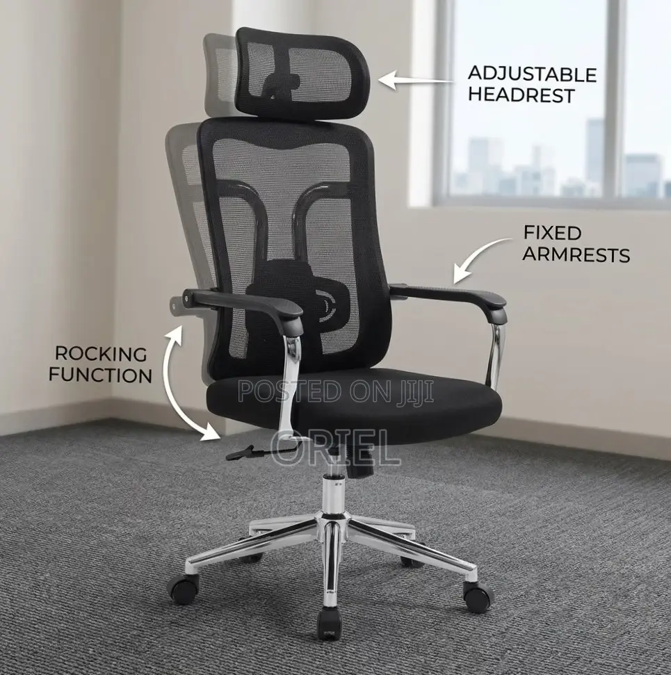 Office Chair : Padded Mesh High Back Chair