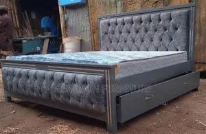 Premium 5x6 Grey Mocket Storage Bed