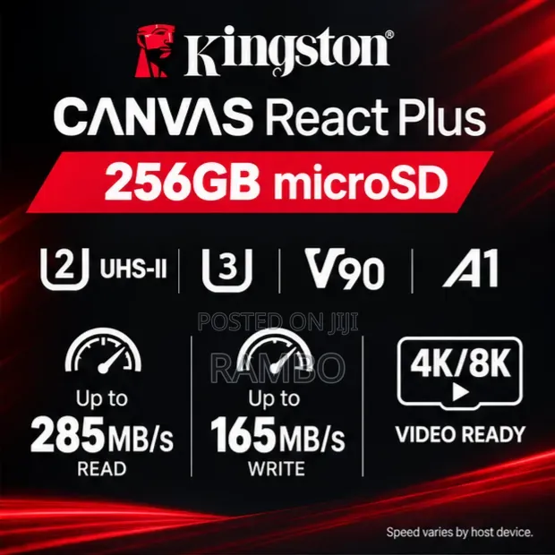 Kingston Canvas React Plus 256GB microSD Card – High-Speed UHS-II V90
