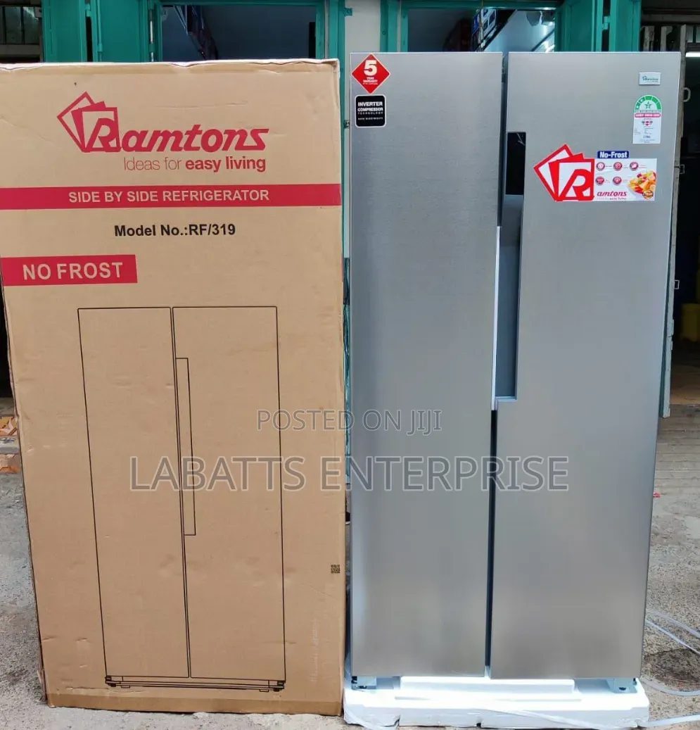 Ramtons 430L Side-by-Side Refrigerator – No Frost Spacious