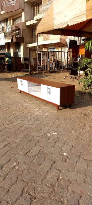 6 Feet White Brown Wooden Modern TV Stands