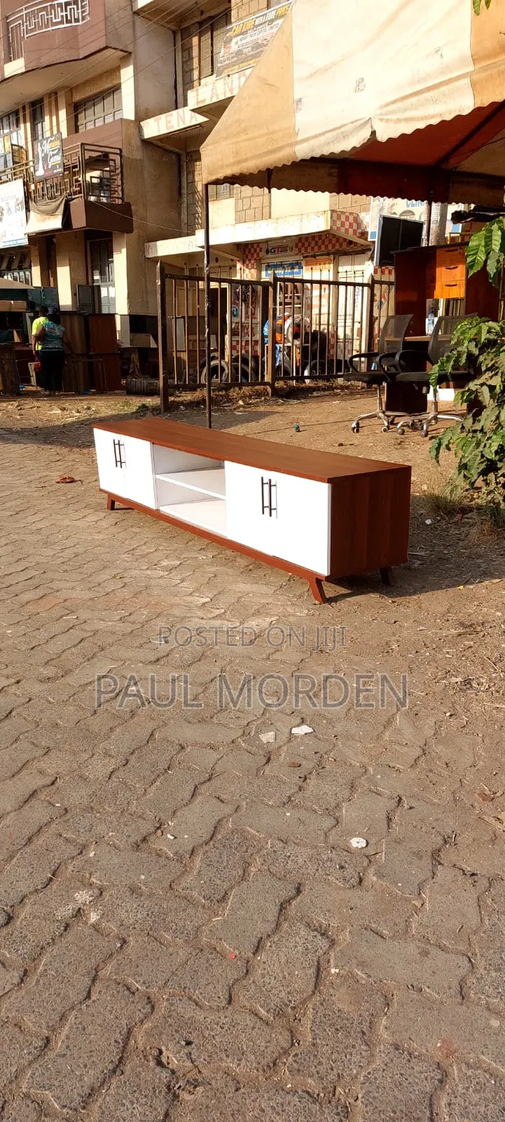 6 Feet White Brown Wooden Modern TV Stands