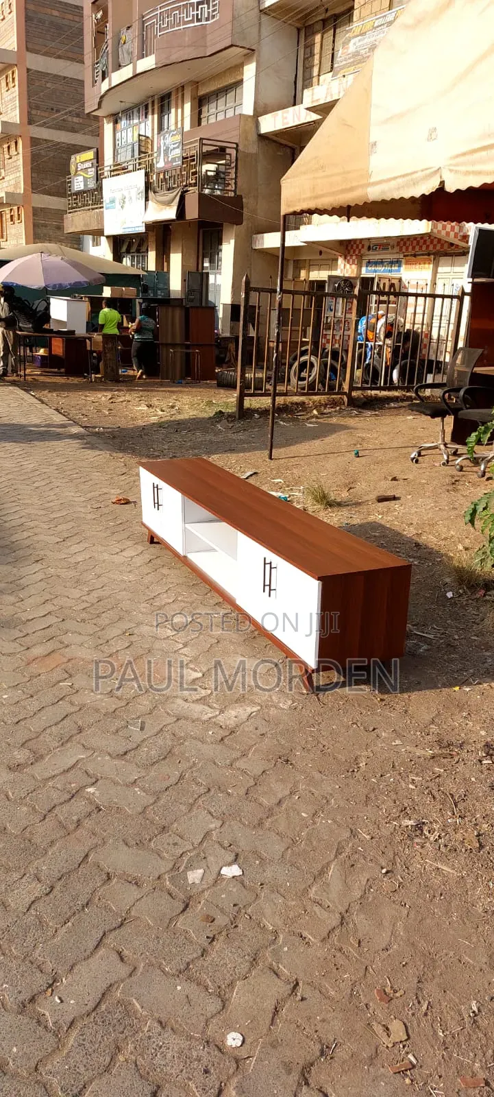 6 Feet White Brown Wooden Modern TV Stands