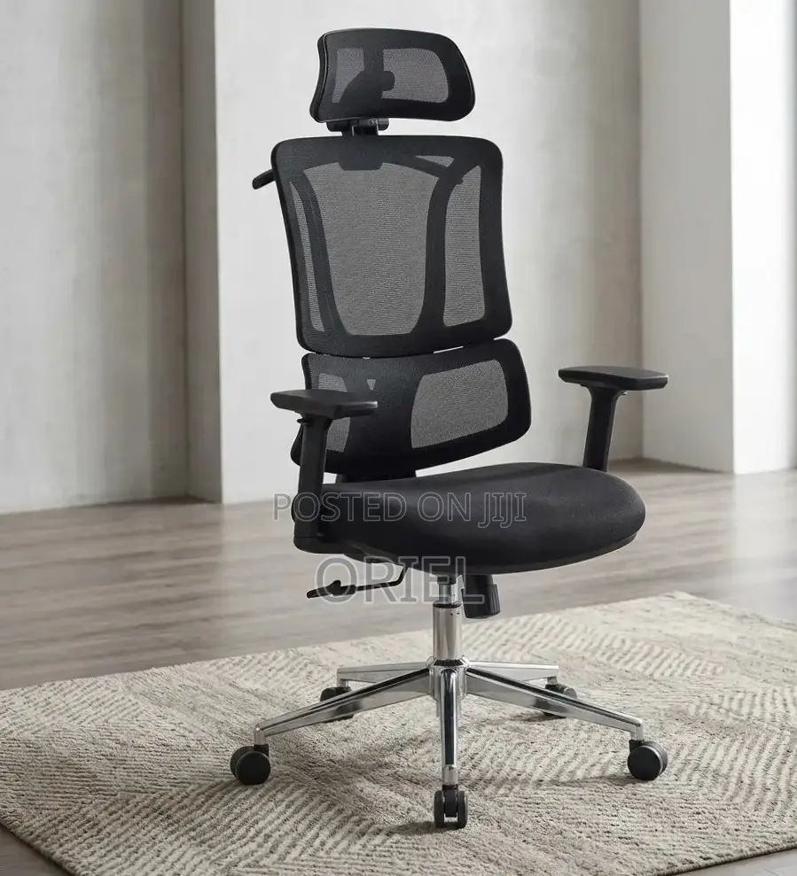 Office Chair : High Mesh Back Chair With Headrest