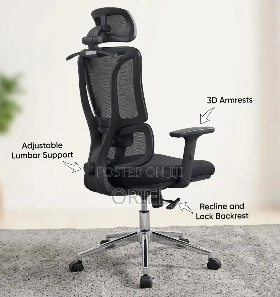 Office Chair : High Mesh Back Chair With Headrest
