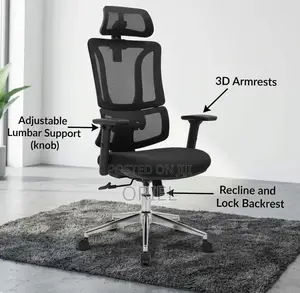 Office Chair : High Mesh Back Chair With Headrest