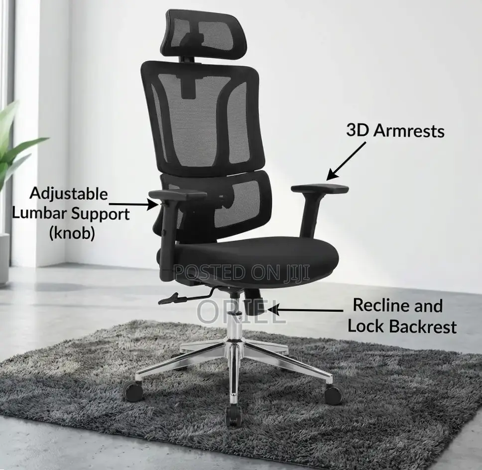 Office Chair : High Mesh Back Chair With Headrest