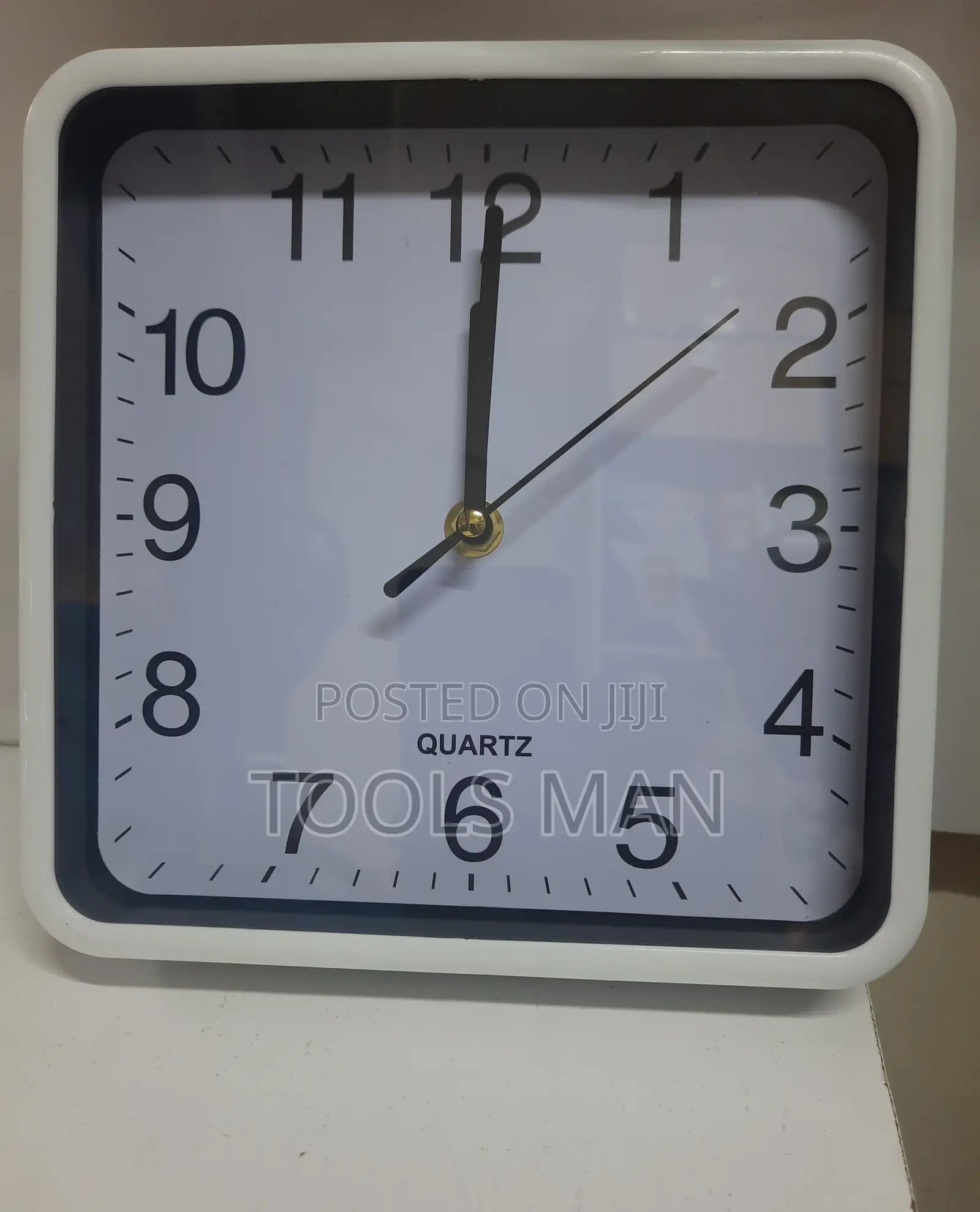 Square Wall Clock White Dial Quartz Silent