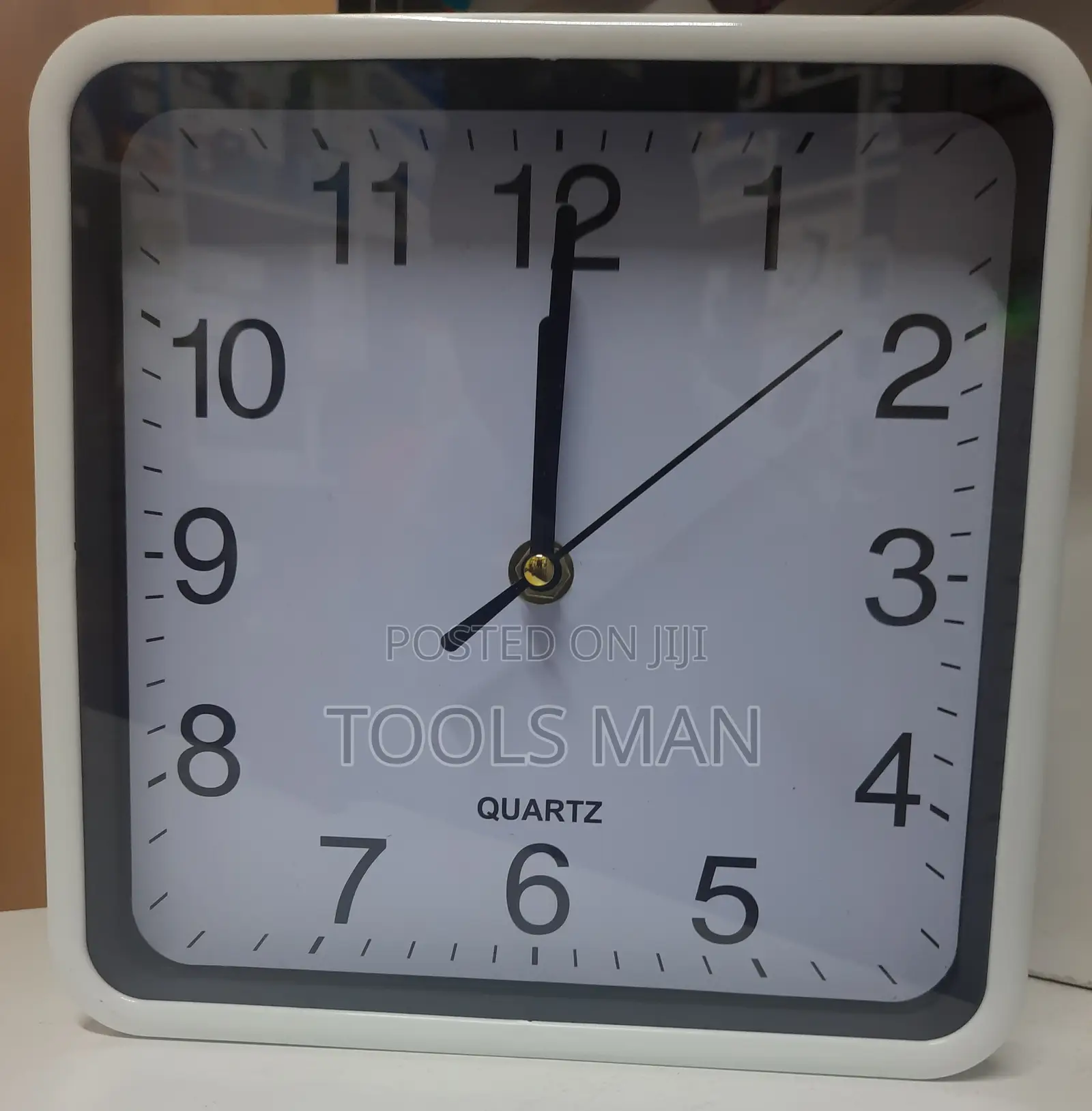 Square Wall Clock White Dial Quartz Silent
