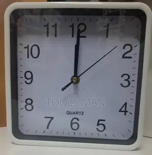 Square Wall Clock White Dial Quartz Silent