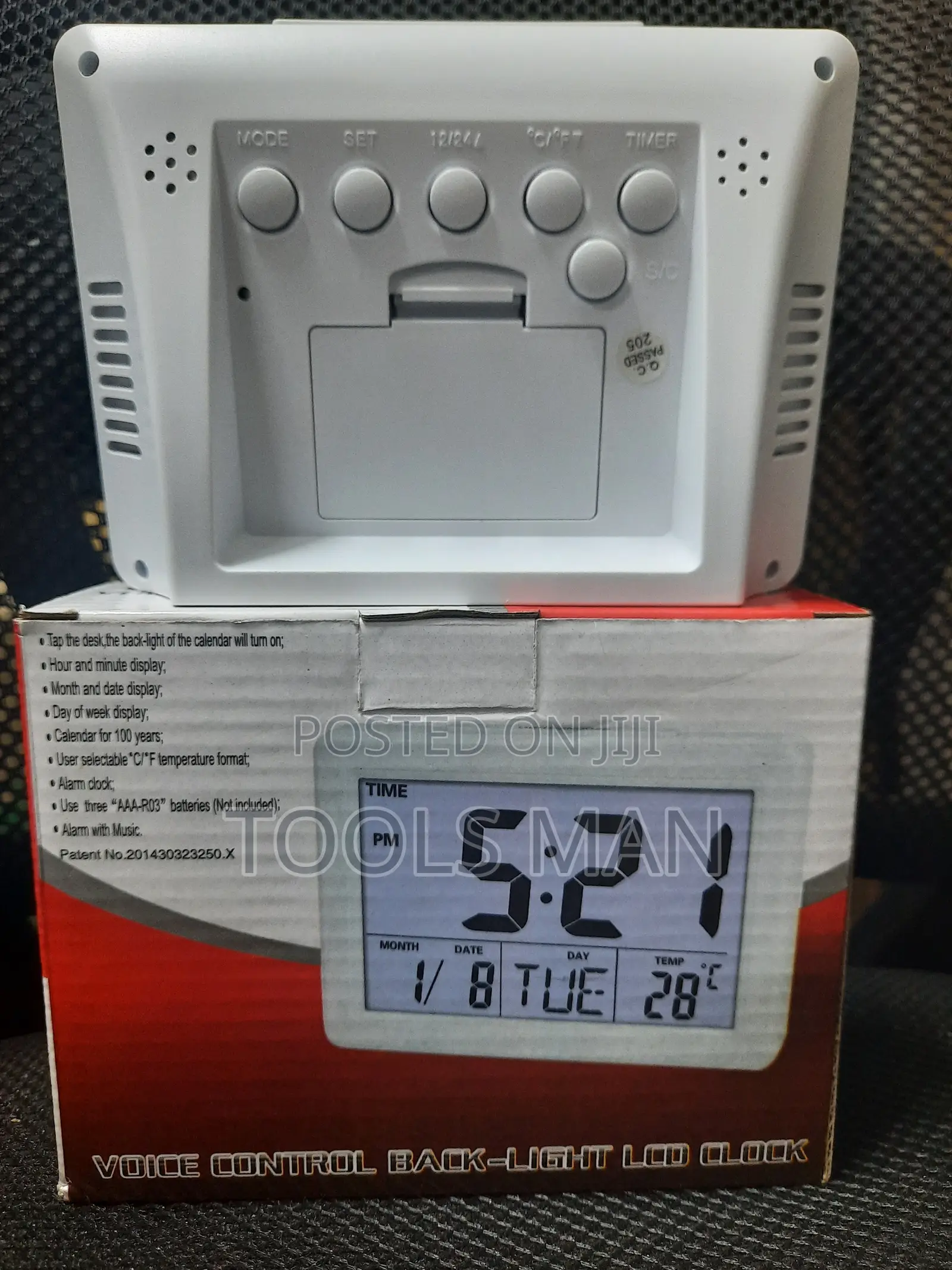 Digital Backlight LCD Alarm Clock. 14.5 X 10.5 Cm