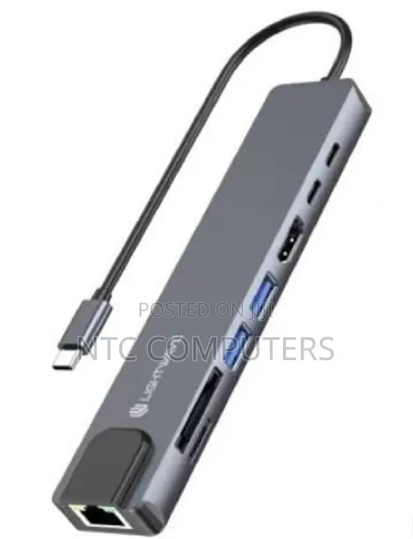 Light Wave Docking Station 8-in-1 Multi-Functional USB-C Dock