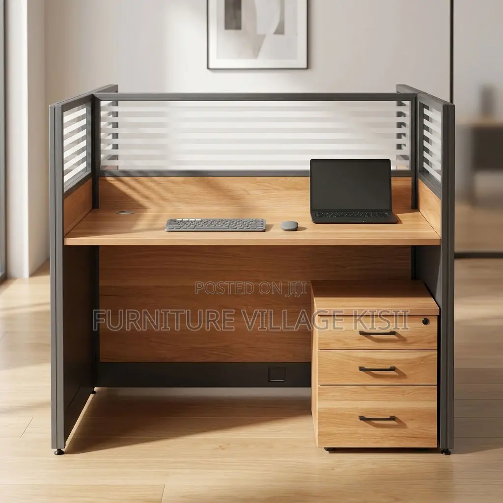 1-Person Brown Office Workstation