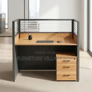 1-Person Brown Office Workstation