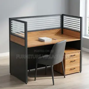 1-Person Brown Office Workstation