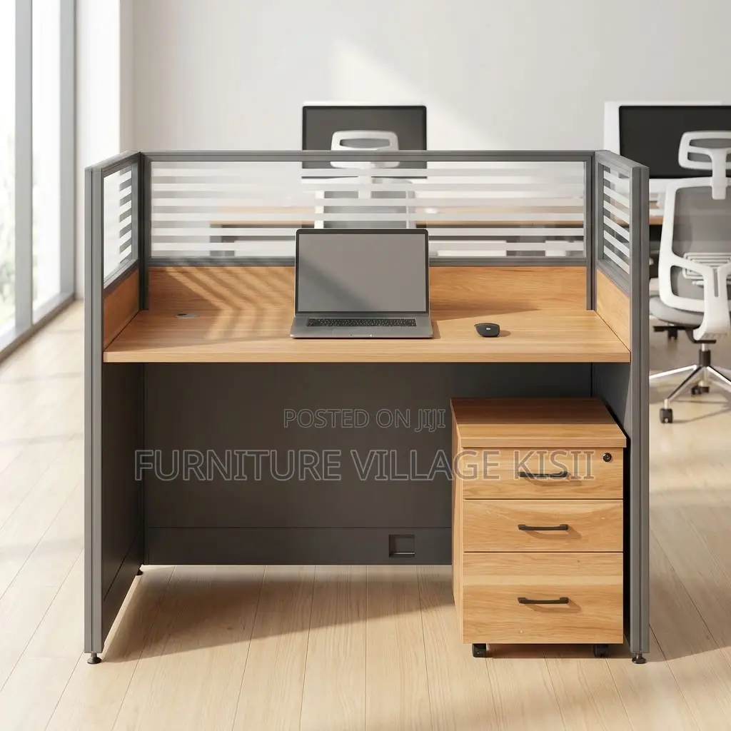1-Person Brown Office Workstation