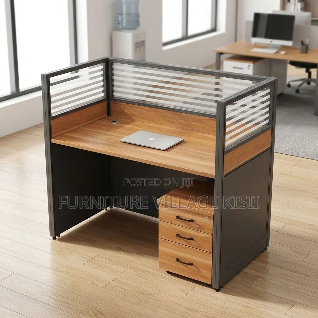 1-Person Brown Office Workstation