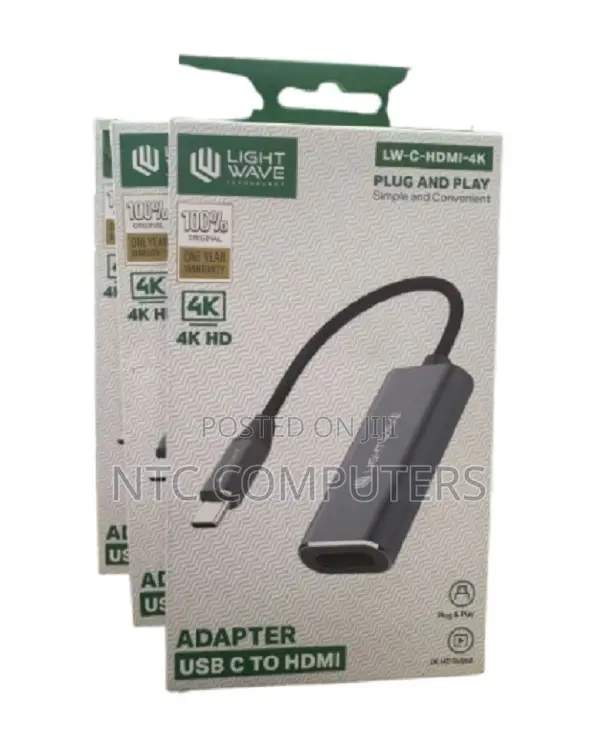 Light Wave Adapter | C-Hdmi- | Type-C to HDMI Adapter ( Support)
