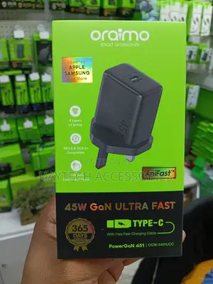 Oraimo PowerGaN 451 (45W) Ultra Fast Wall Charger (Model: OCW-5451UCC)