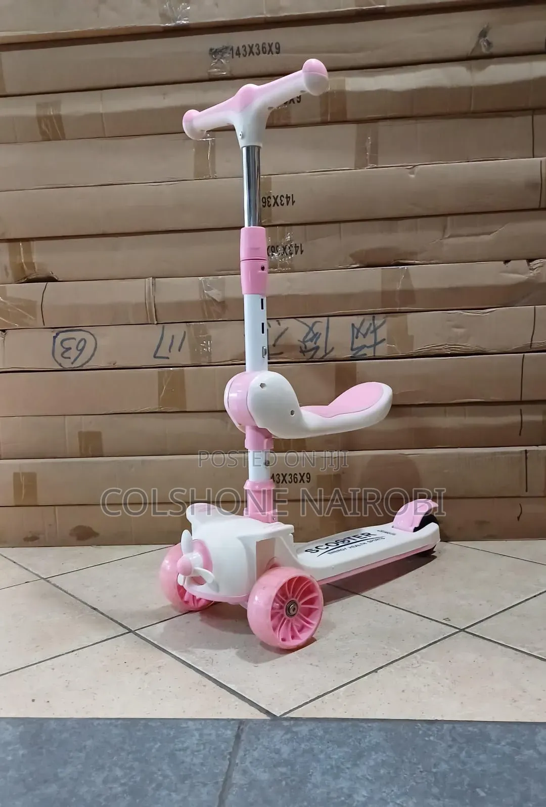 2 In1Kids 3-Wheel Kick Scooter With Adjustable Handlebar and Wide Deck