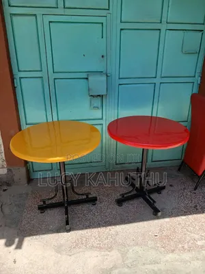 Red and Yellow Marble Tables