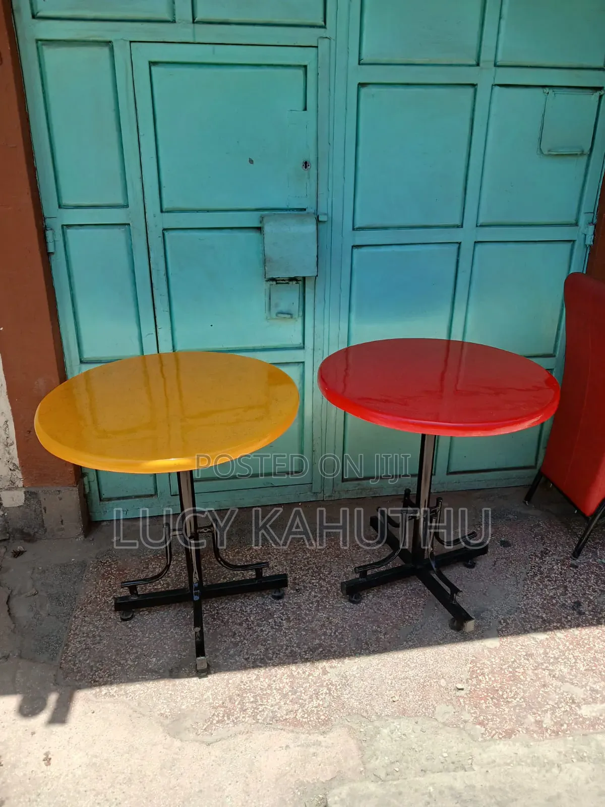 Red and Yellow Marble Tables