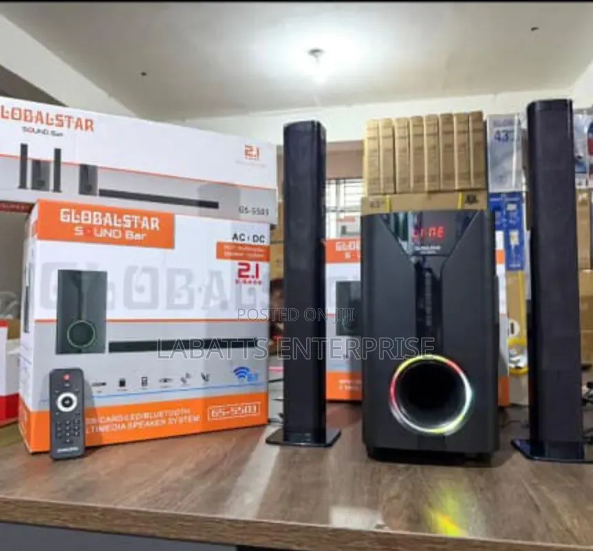 Globalstar V527 2.1CH Tall Boy Subwoofer System – Powerful Sound