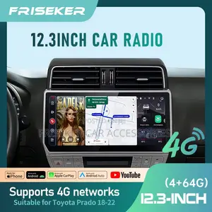 FRISEKER 12.3" Android Car Radio 4+64G 4G for Toyota Prado 2018‐2022