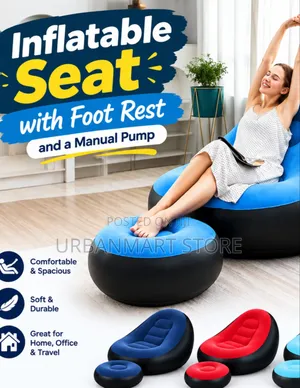 Inflatable Chair With Foot Rest and Hand Pump