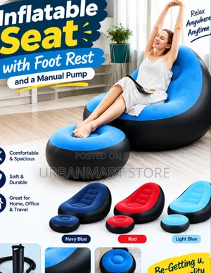 Inflatable Chair With Foot Rest and Hand Pump