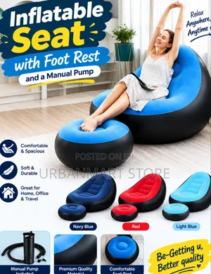 Brand New Comfortable Inflatable Seat With Foot Rest