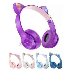 Kids Wireless Headphones With a Cat Ear Design With LED Lighting.