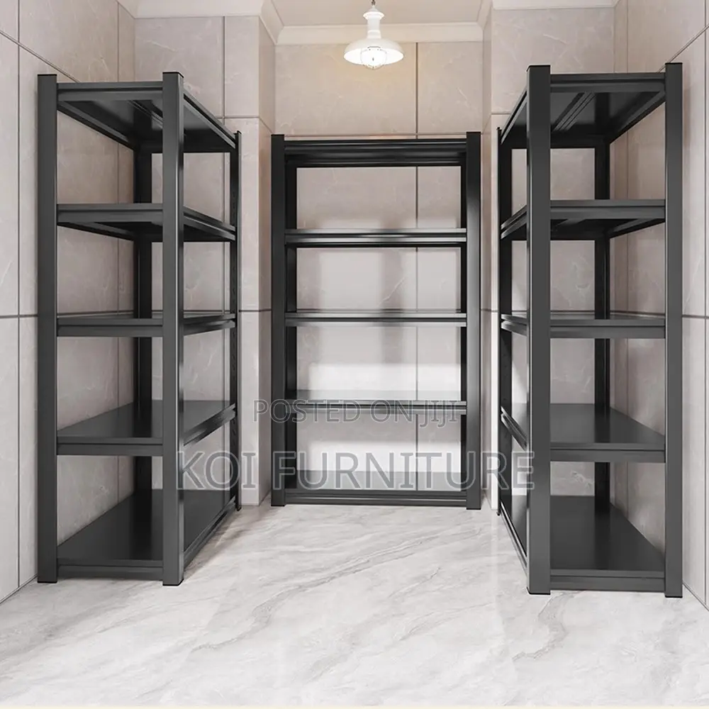 Storage Unit; Five Tier Metallic Modern Storage Organization Rack