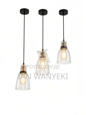 American Classic Pendant Light. Thick Glass Bowl. 240v Bulb Holder.