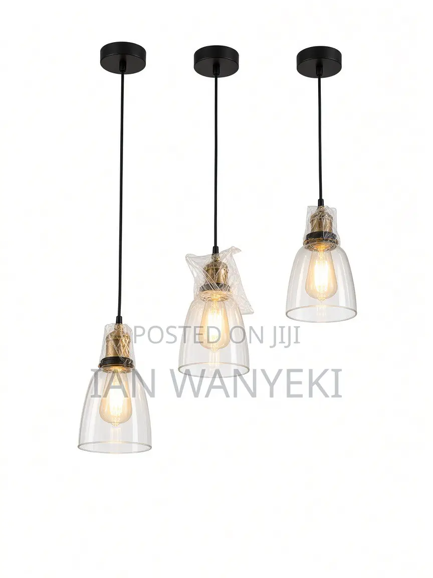American Classic Pendant Light. Thick Glass Bowl. 240v Bulb Holder.