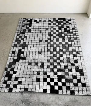 Modern Black White Checkered Carpet / Rug