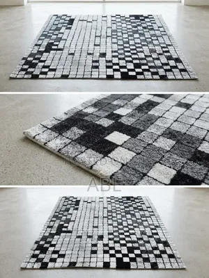 Modern Black White Checkered Carpet / Rug