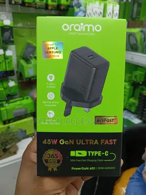 Oraimo PowerGaN 451 45W Gan Ultra Fast Wall Charger - Black
