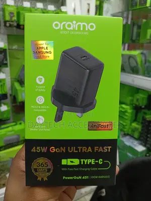 Oraimo PowerGaN 451 45W Gan Ultra Fast Wall Charger - Black