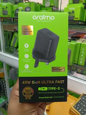 Oraimo PowerGaN 451 45W Gan Ultra Fast Wall Charger - Black